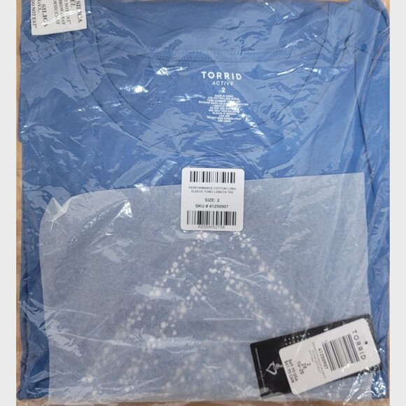 NWT Torrid 2 Performance Cotton Long Sleeve Tunic Length Tee 2X 18 20 - Picture 5 of 8